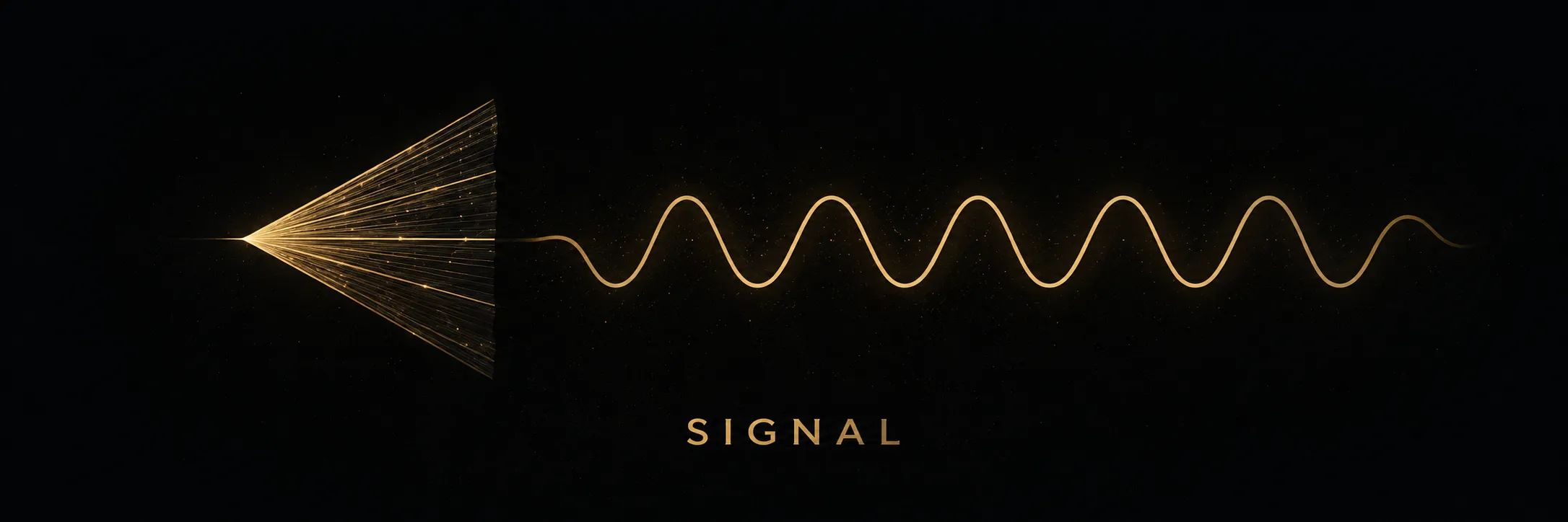 A clean sine wave (signal) funnelling inward